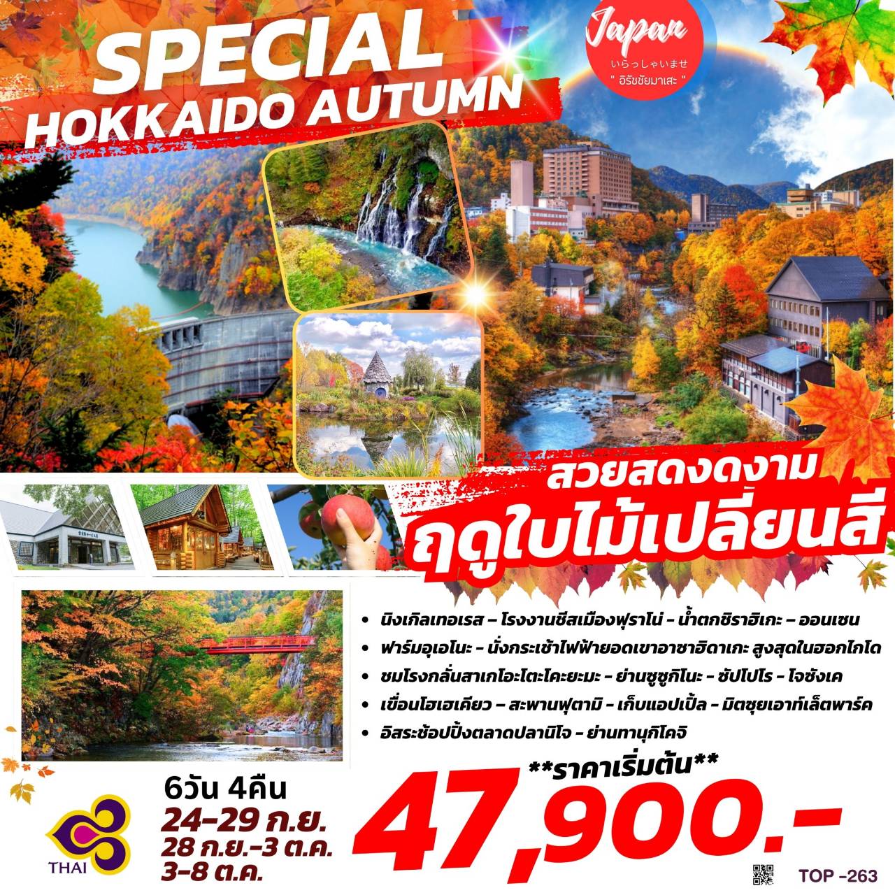 ทัวร์ญี่ปุ่น SPECIAL HOKKAIDO AUTUMN 6วัน 4คืน (TG)